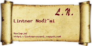 Lintner Noémi névjegykártya